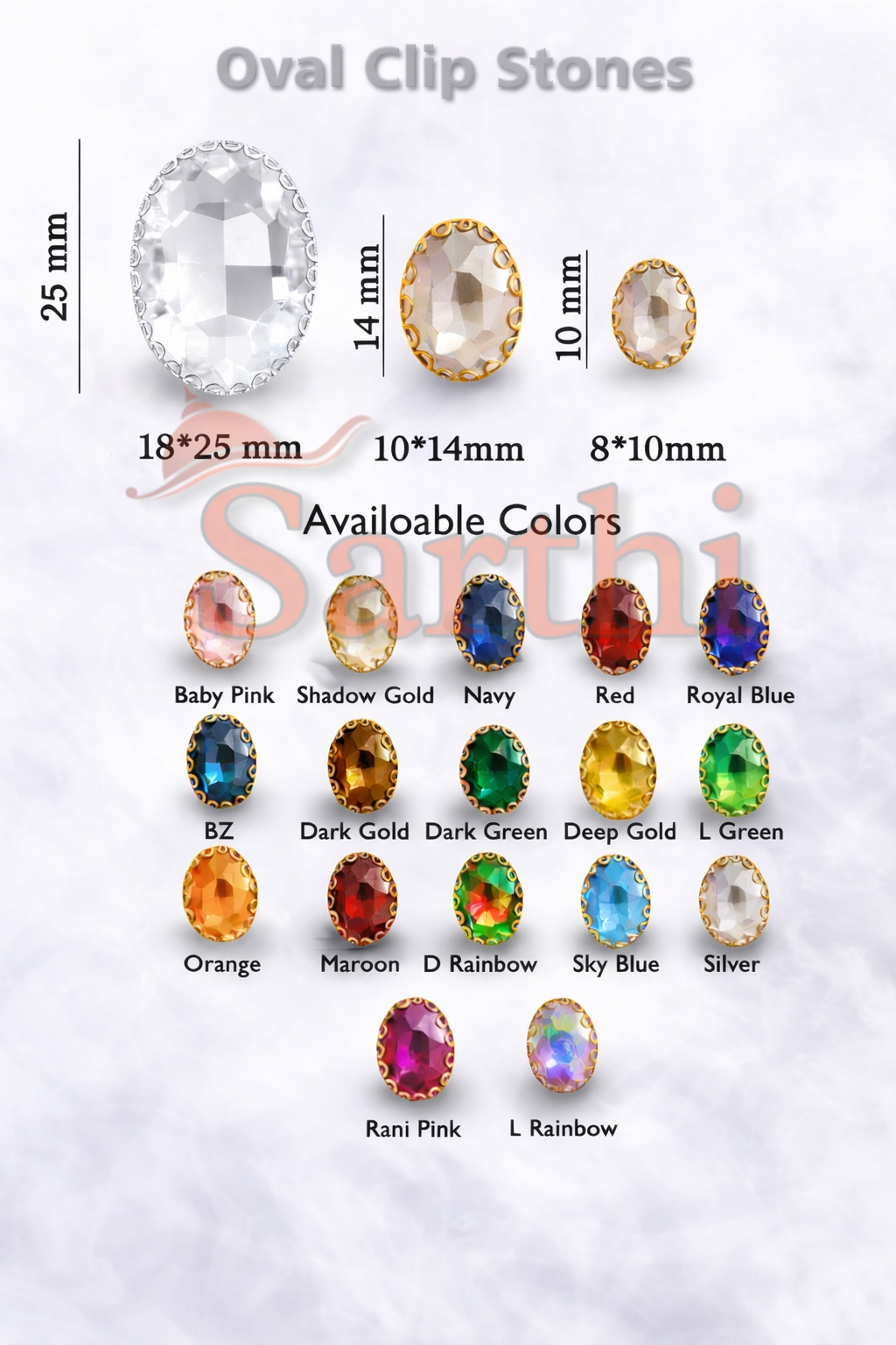 Oval Clip Stones